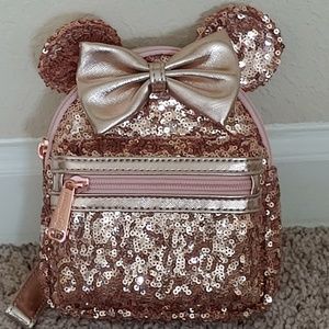 NWT Rose Gold Minnie Ear Wristlet